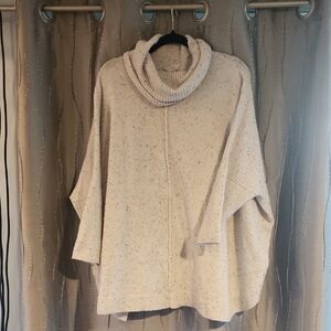 Time and Tru Beige Cowl Neck Sweater with Dolman Sleeves